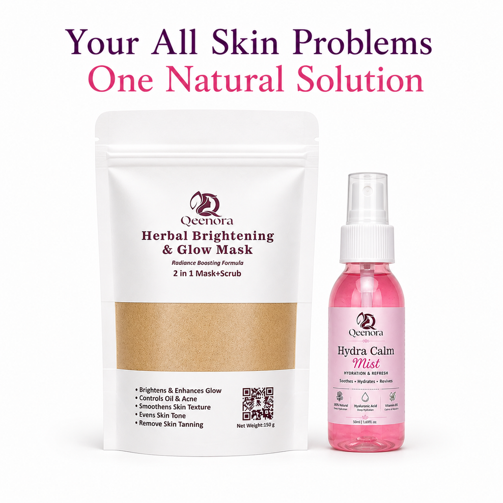 Qeenora Clear Glow Duo Mask + Mist for Acne-Free, Radiant Skin
