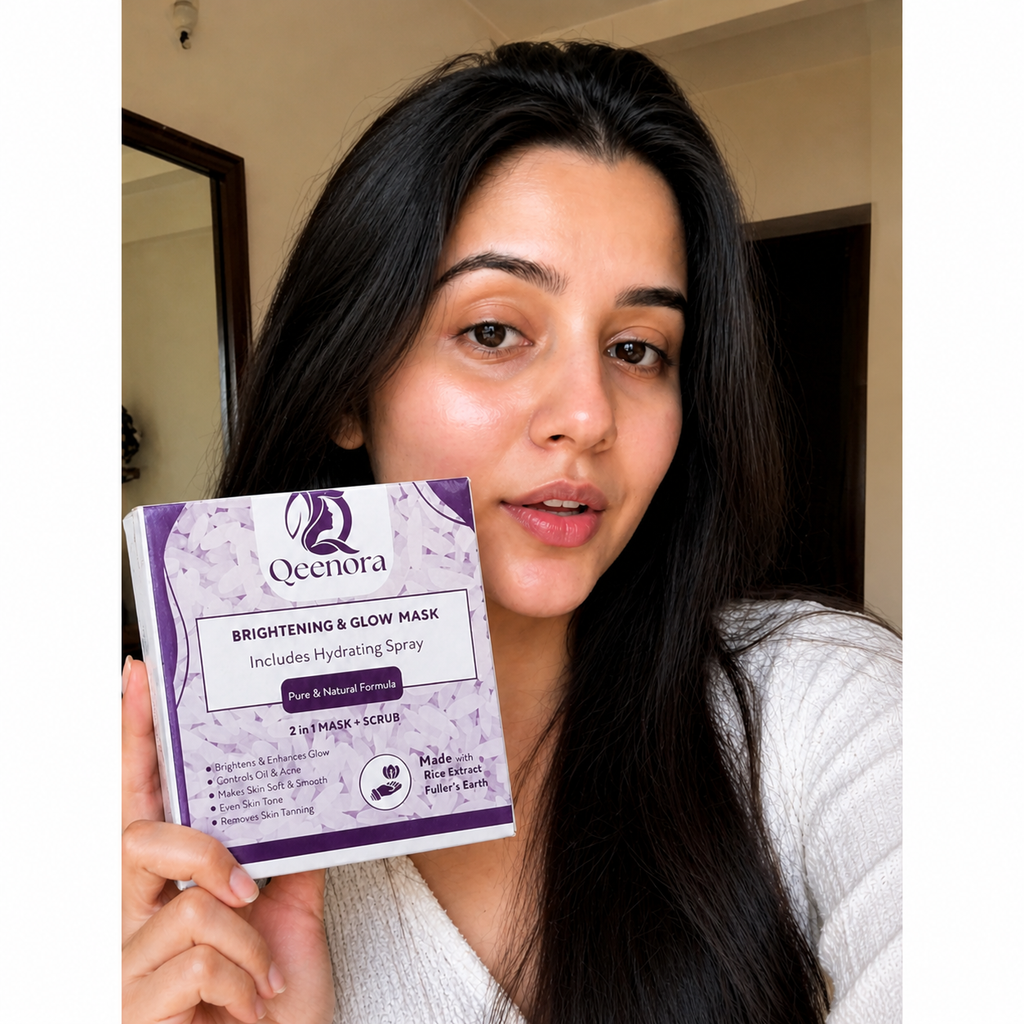 Qeenora Clear Glow Duo Mask + Mist for Acne-Free, Radiant Skin