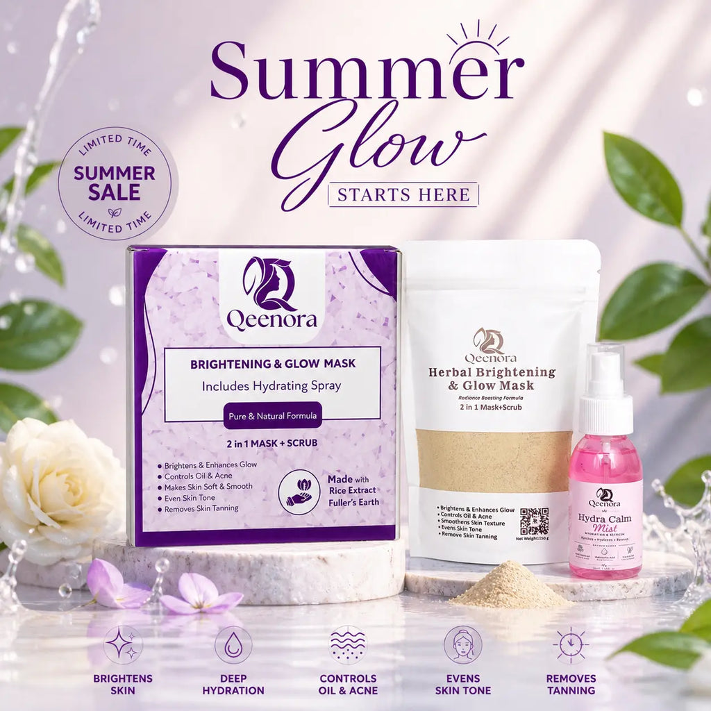 Qeenora Clear Glow Duo Mask + Mist for Acne-Free, Radiant Skin